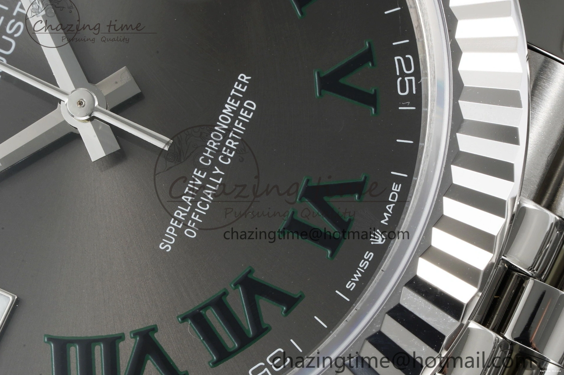 0410 DateJust 41 SS Fluted Bezel KING 1:1 Best Edition 904L Steel Gray Green Roman Dial on Jubilee Bracelet VR Contemporary 2204